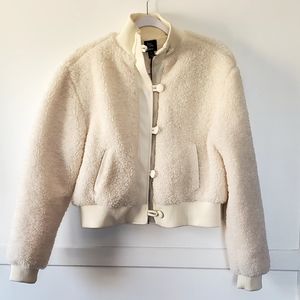 Bella Tilly X Bar III Bomber Sherpa Jacket Cream color size small